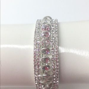 Bling bracelet elegant rhinestone silver cuff